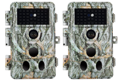 Agitato 2-Pack Trail Camera 64MP 1296P H.264 MP4 Video No Glow 90ft Night Vision 0.1S Trigger Speed Motion Activated Waterproof IP66 Game Cam for Wildlife Hunting or Home Surveillance
