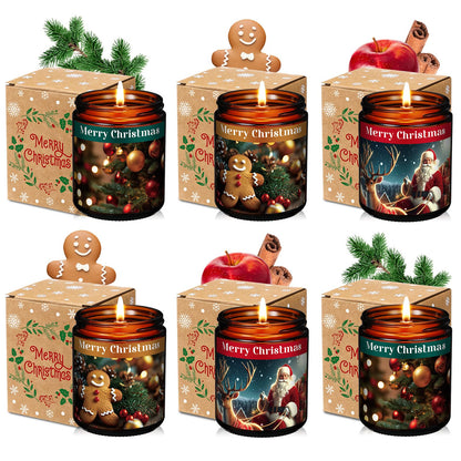 Fullhawl Christmas Gifts Scented Candles Bulk 7 oz Soy Wax Home Floral Holiday Christmas Jar Candles Set Bundle with Gift Boxes Long-Lasting Scents for Women and Mom