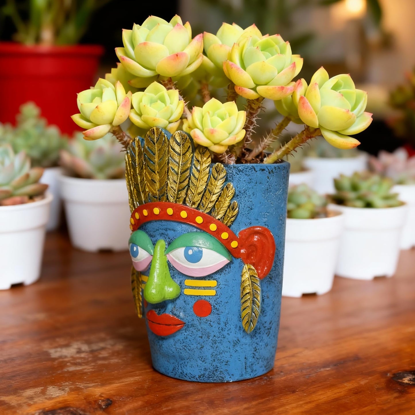 U WONDERFUL Unique Plant Pots - Abstract Picasso Face Flower Pot, Funky Planters for Indoor Plants, Cool Head Planter for Outdoor Garden & Home Decor