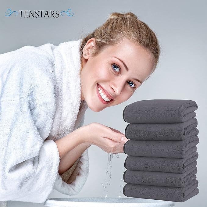 TENSTARS Silk Hemming Hand Towels