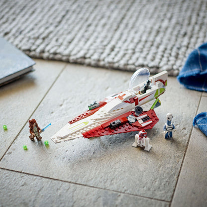 LEGO Star Wars Obi-Wan Kenobi’s Jedi Starfighter, Buildable Toy for 7 Plus Year Old Boys & Girls, with Taun We Minifigure, Droid Figure and Lightsaber, Attack of the Clones Set, Gift Idea 75333