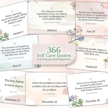 MESMOS 366 Daily Self Care Quotes Mindfulness Perpetual Calendar, Cute Office Desk Decor Women, Desk Decorations Accessories for Women Office, Motivational & Inspirational Teacher Appreciation Gifts