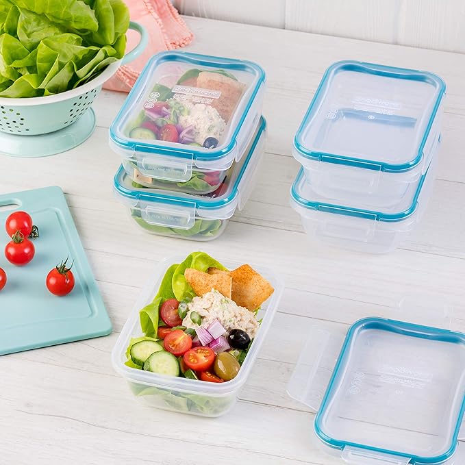 Snapware Plastic Total Solution 5-Pack Food Storage Containers Set, Leakproof &