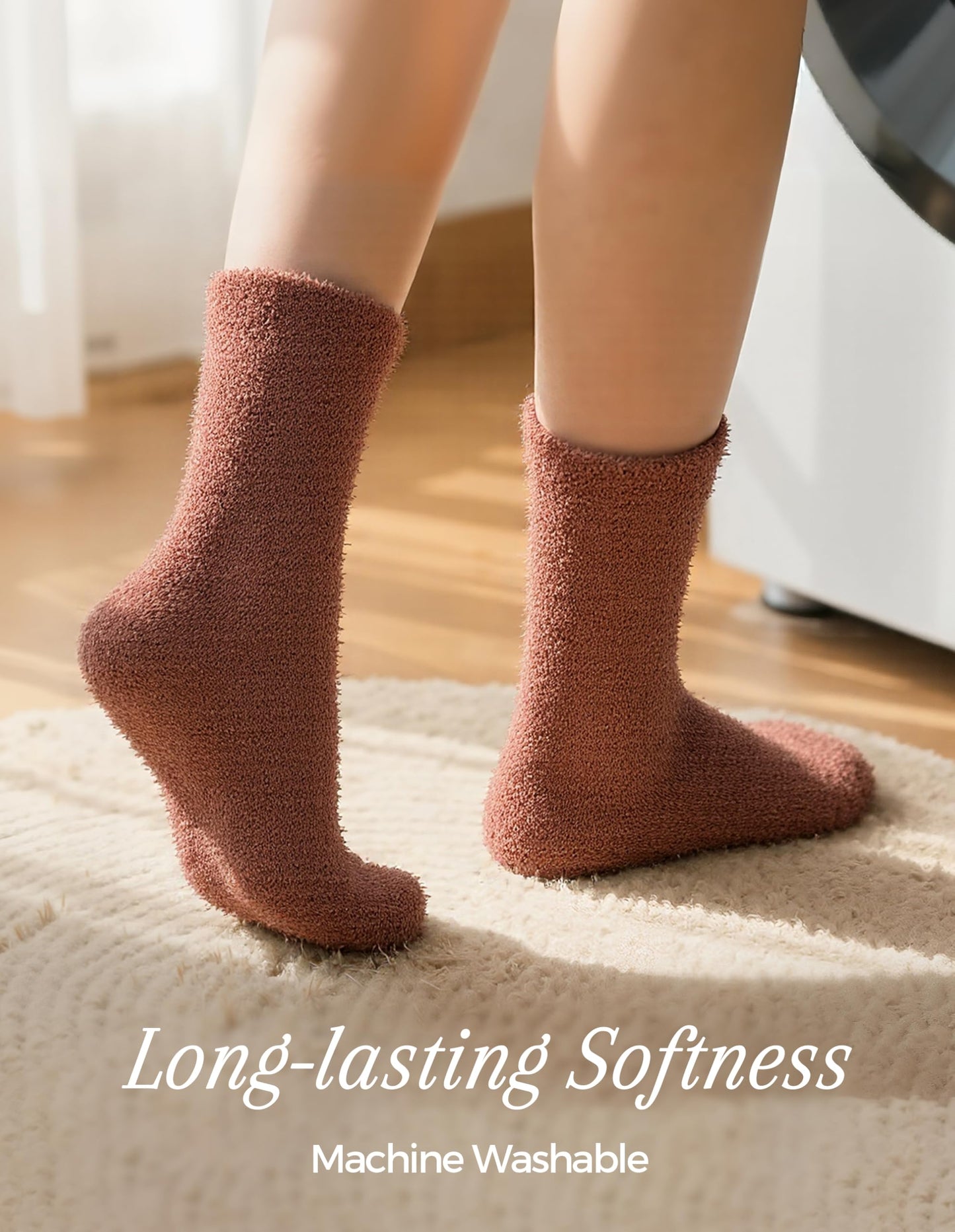 TEHOOK Warm & Cozy Valentines Gifts for Women, Fluffy Fuzzy Plush Sleeping Slipper Socks - Soft Warm Fabric