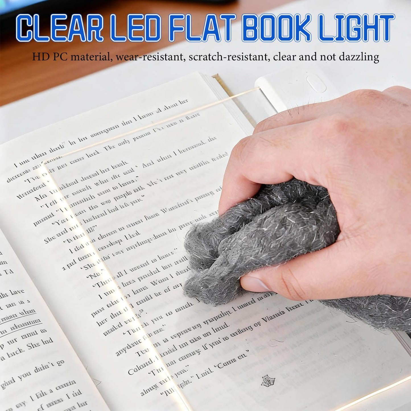 Book Light, Rechargeable Clear LED Flat Reading Light with 3 Colors & Timer, Dimmable Panel Plate Lamp Book Full Page Light for Reading in Bed at Night, for Women Readers Kids Book Lovers (Pink)