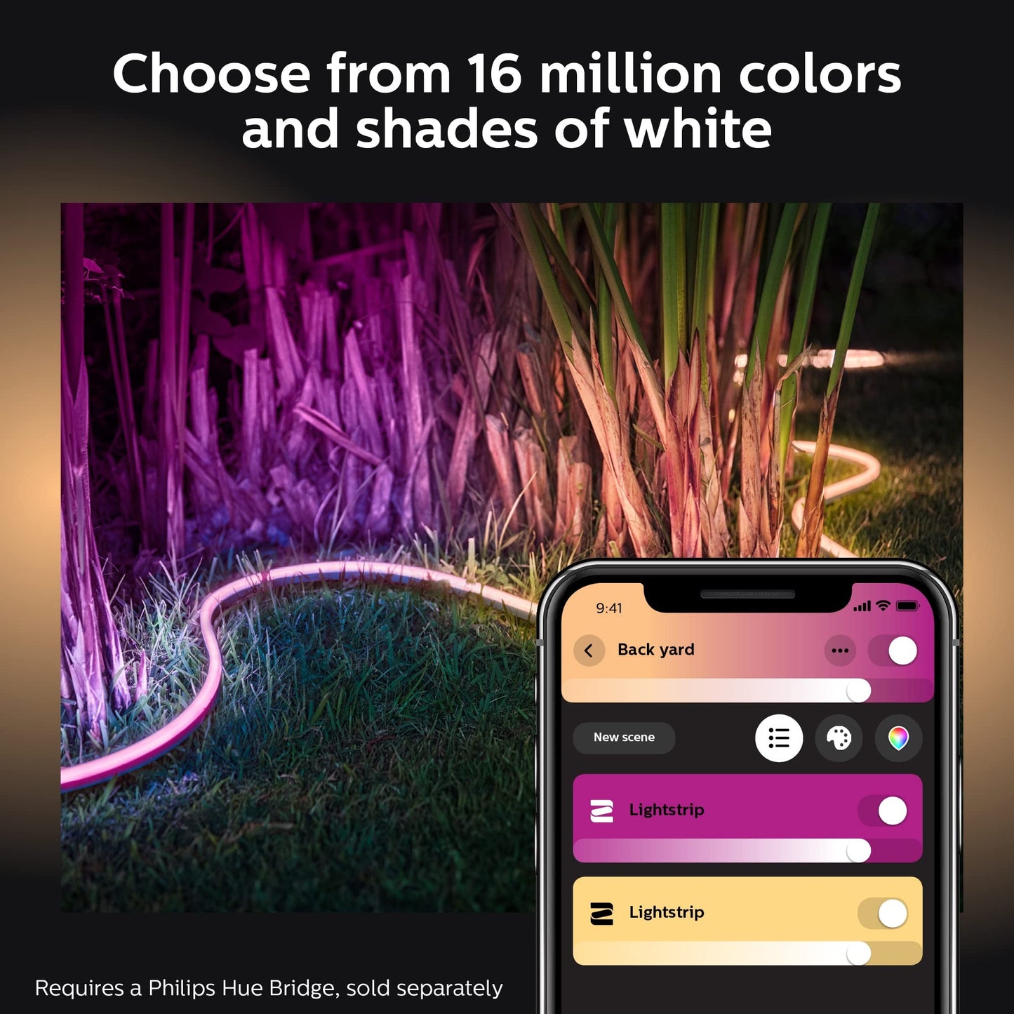 Philips Hue Outdoor 7-Foot Smart LED Light Strip - White and Color Ambiance - 1 Pack - Requires Hue Bridge - Weatherproof - Control with Hue App - Works with Alexa, Google Assistant and Apple HomeKit