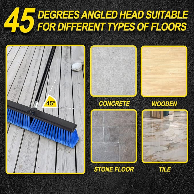 18 Inches Outdoor Push Broom Heavy Duty Shop Broom