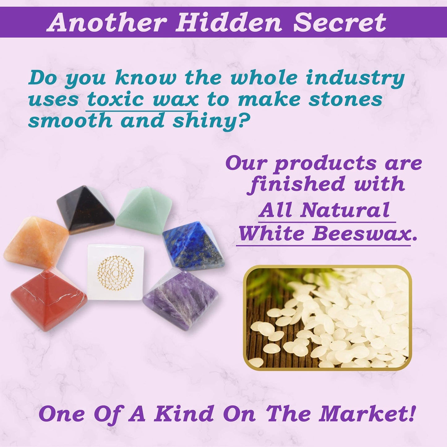 NatureWonders All Natural 7 Chakra Stone Set (Pyramid) with Engraved Symbols (Gift Box, Information Brochure & Pouch) - Healing Crystals, Balancing, Tumbled Palm Stone, Touchstone, Meditation