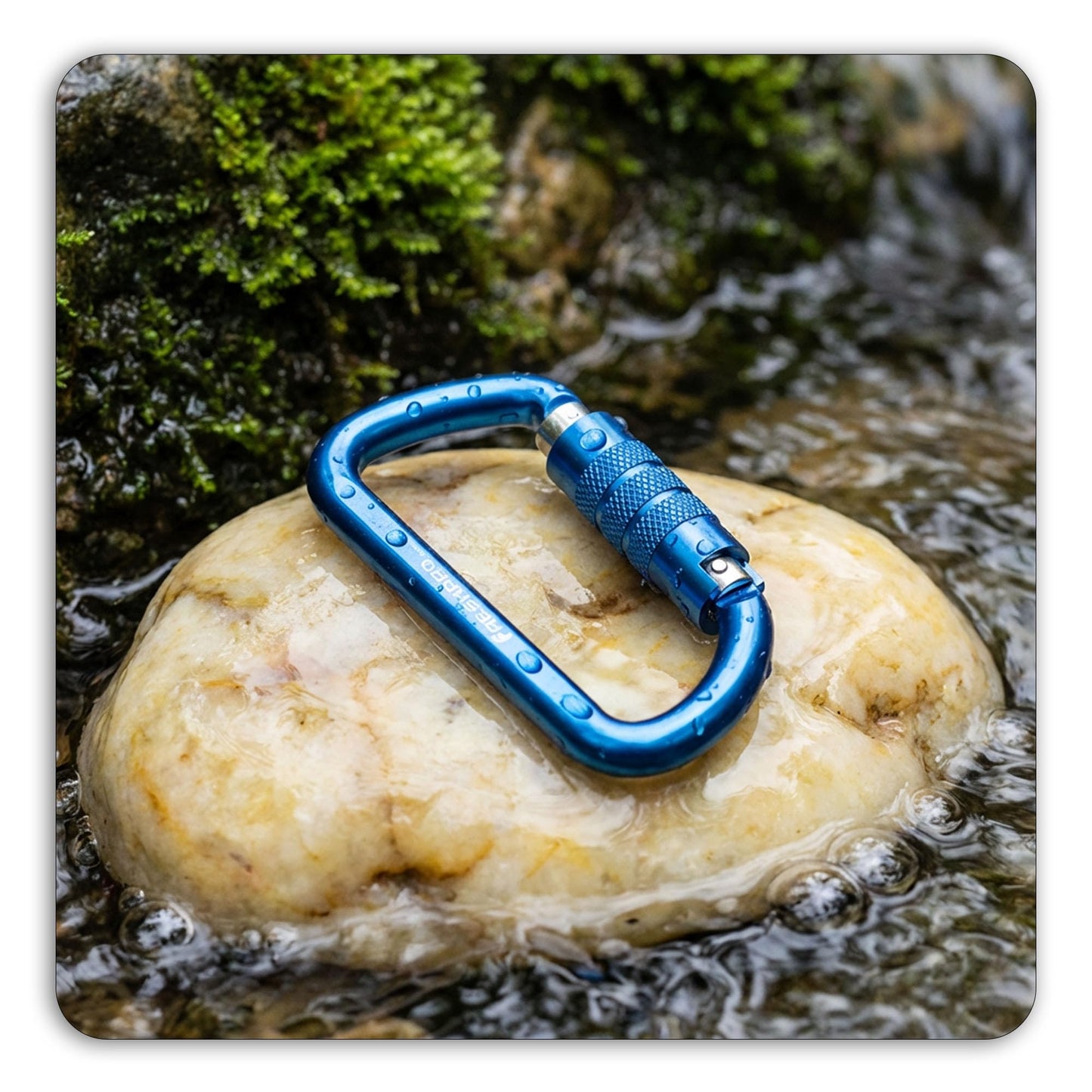 FresKaro 3 inch Locking Carabiner Clips-Twist Auto Lock Caribeener, Heavy Duty Keychain Key carabeaner Hooks, 7075 Aerial Aluminum Ultra Light, for Hammock, Hiking, Yoga Swing, Camping, 3pcs, Blue