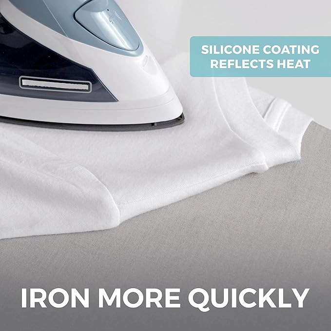 HOME GENIE Ironing Board Cover, Extra Thick Padding, Scorch Resistant Silicone