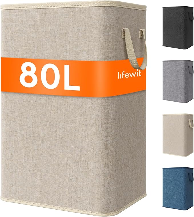 Lifewit 80L Large Tall Laundry Hamper, Collapsible Laundry Basket