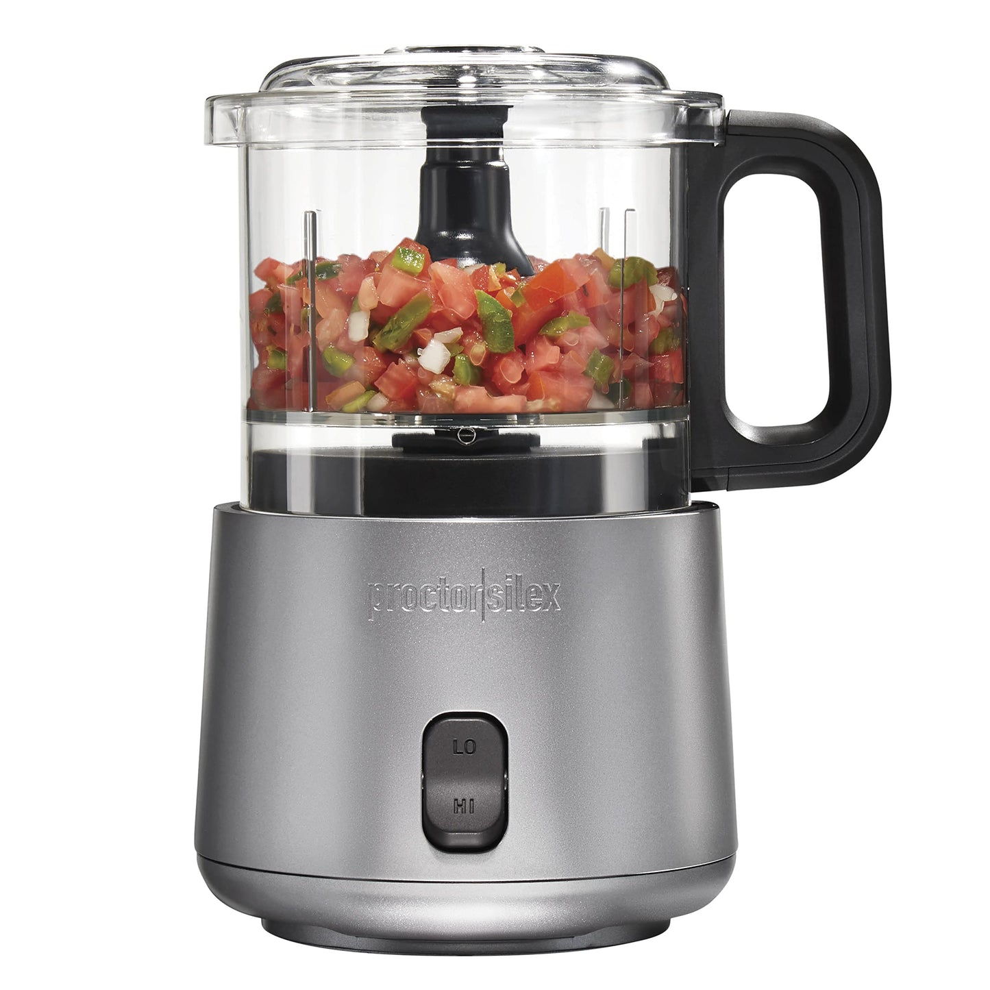 Proctor Silex Durable Electric Vegetable Chopper & Mini Food Processor for Chopping, Puree & Emulsify, 1.5 Cup, White