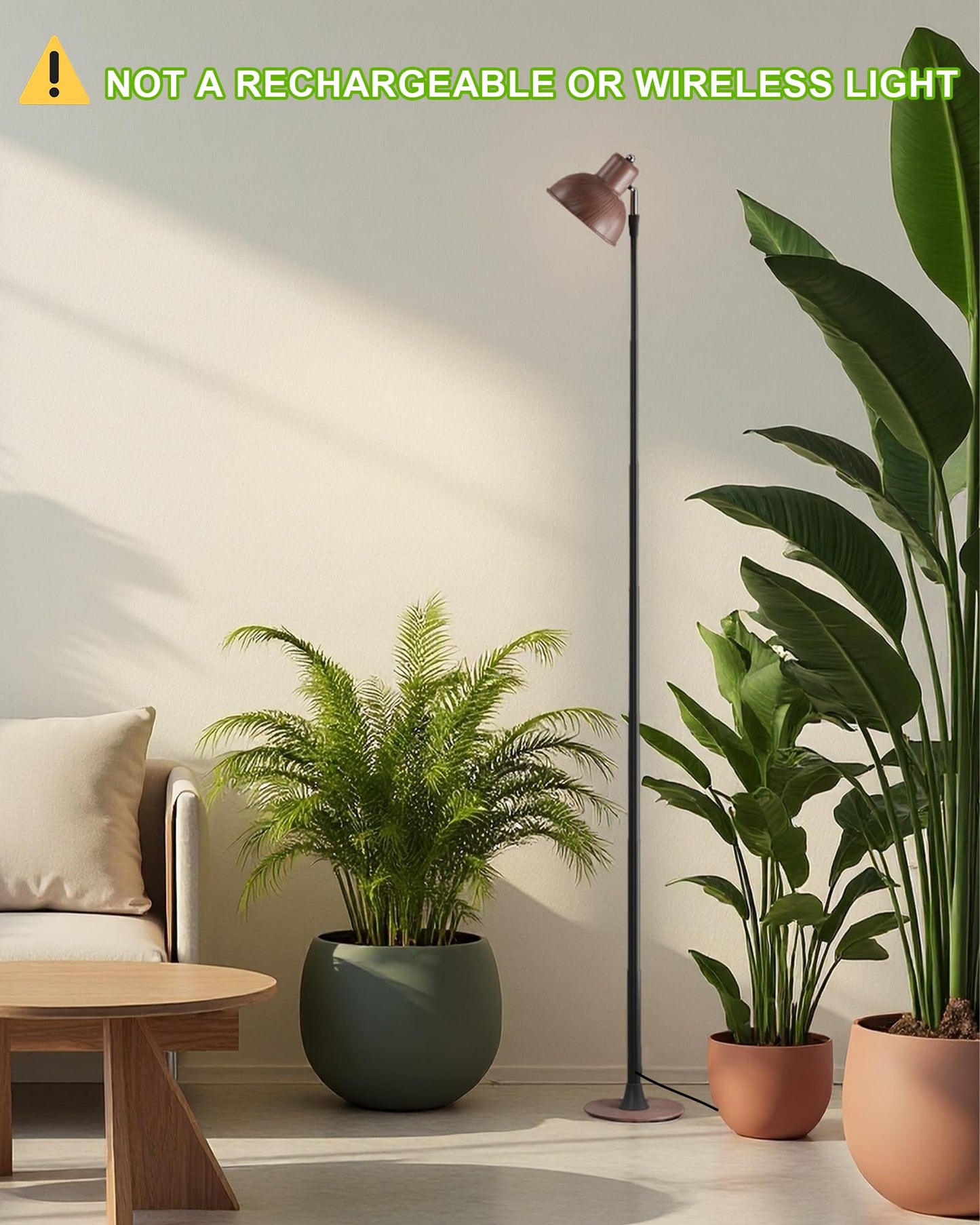 yadoker Plant Grow Light for Indoor Plant, Walnut Wood Grain LED Grow Light,Elevating Plant Lamp,Height Adjustable,Automatic Timer with 8/12/18Hours,10-Level Brightness,Ideal for Large Plant Grow