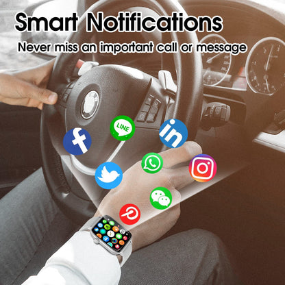 Smart Watch for iPhone/Android Phones (Answer/Make Calls) - 1.9" HD Screen Fitness Tracker : Heart Rate/Sleep Monitor/Pedometer/Calories, Multiple Sports Modes, Waterproof SmartWatch for Men Women