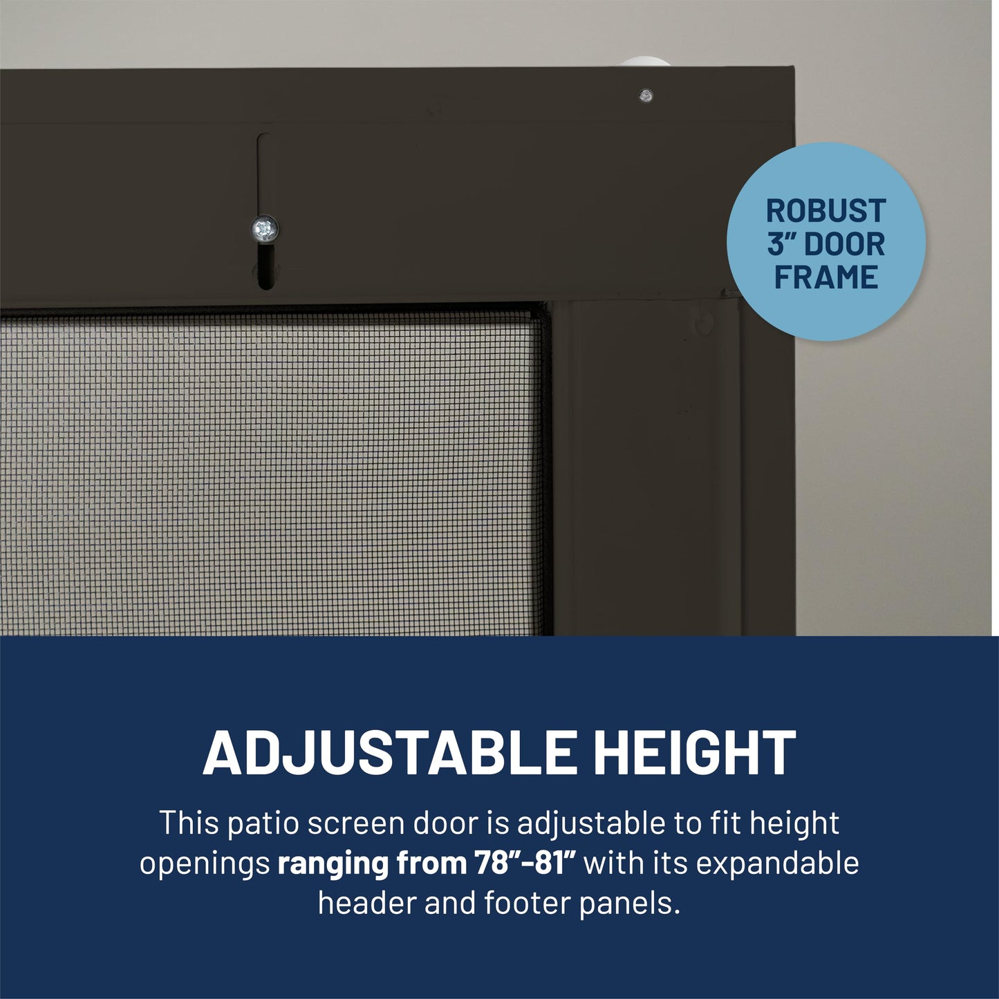 RiteScreen KD Mfit Sliding Screen Door Replacement, Ready-to-Assemble, Easy DIY, Bronze, 48" - PetScreen – Adjustable Patio Screen Door Kit for Openings 78” - 81” Tall – Fits 95% of Doors in U.S.