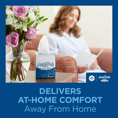 Georgia-Pacific Angel Soft Ultra Professional Series Premium 2-Ply Facial Tissue (4636014), 96 Sheets Per Box, 10 Tissue Cube Boxes Per Case
