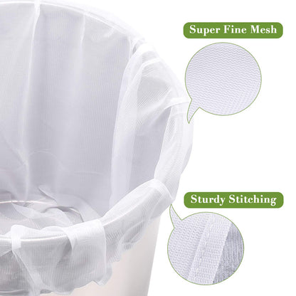 Era Natural Extra Large Brew Bags Reusable, 3 Pack 26"x22" Fine Mesh Strainer Bag for Home Brewing Hops Grains Fruit Cider Apple Grape Wine Beer Making Press Drawstring Straining Brew in a Bag