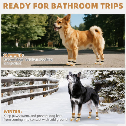 KOOLTAIL Dog Socks Paws Stop Licking,Anti Slip Dog Socks With Grips for Injured Paws Waterproof,Pet Shoes for Hot Pavement & Hardwood Floors,Soft Double Sided Grippy Boots For Small Medium Large Dogs