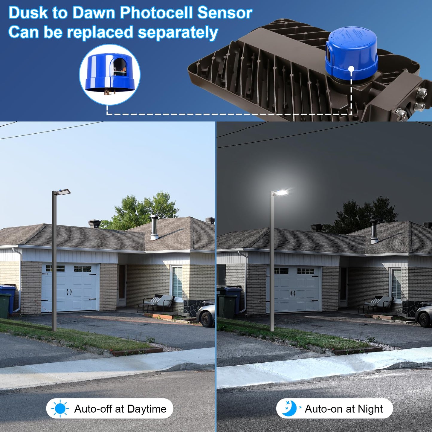 Dream Eeve 240W LED Parking Lot Light Trunnion Mount Dusk to Dawn 5000K Led Parking Lot Lights Outdoor Area Commercial Security IP65 Waterproof 100-277V 36000LM