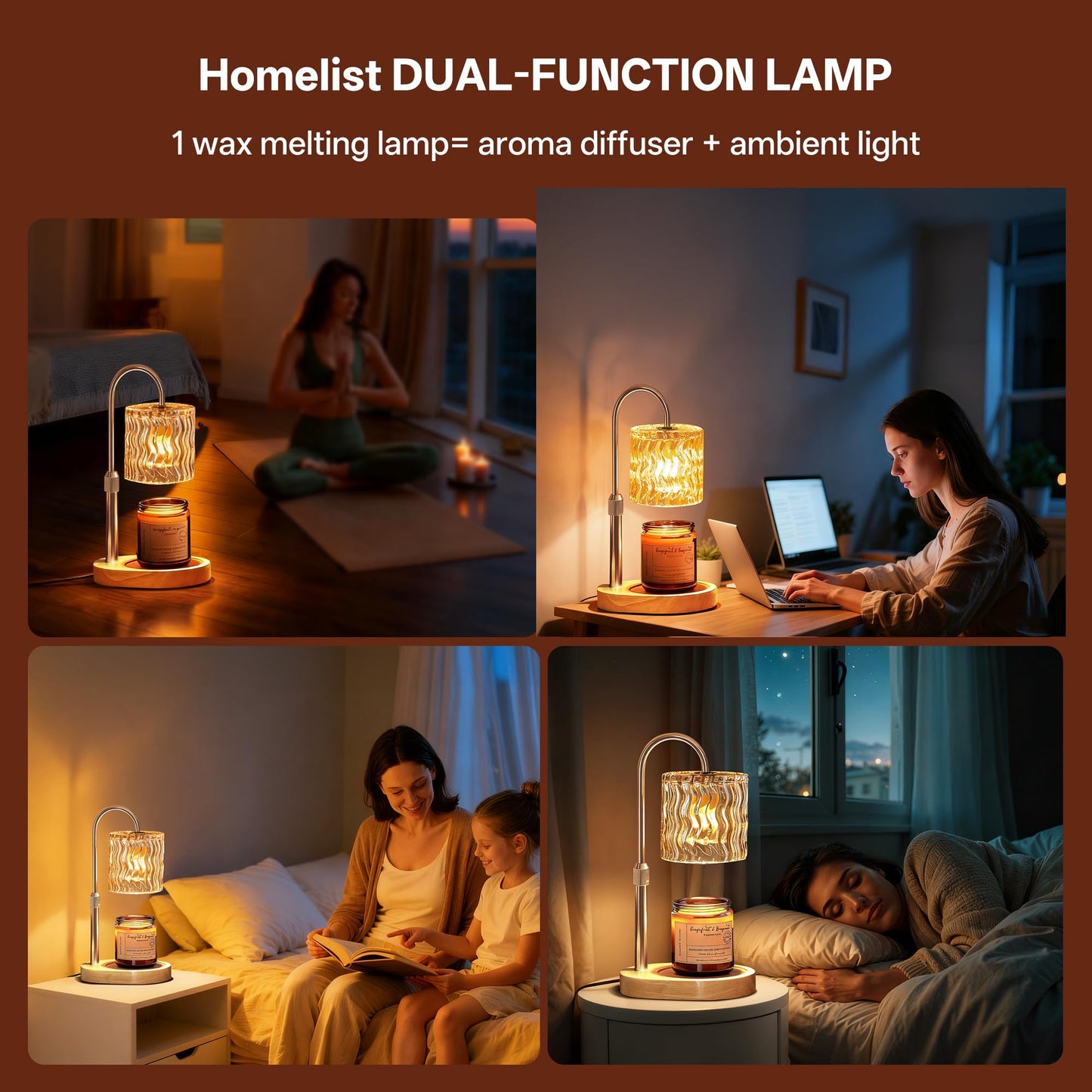 Homelist Candle Warmer Lamp with Timer, Height Adjustable Candle Lamp, Home Decor, Wax Melt Warmer for Birthday Chrismas Holiday Gifts for Mom, Women, Sister