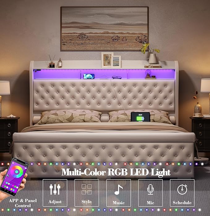 ROCHECASA King Size Bed Frame