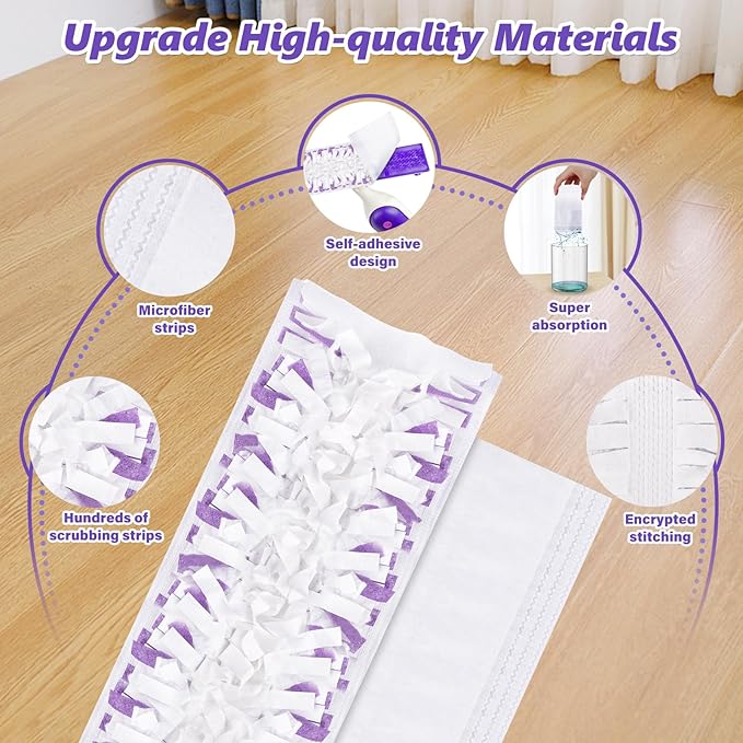 Mop Pads Refills for Swiffer Power Mop: 10 Pcs Wet Dry Disposable Pad for