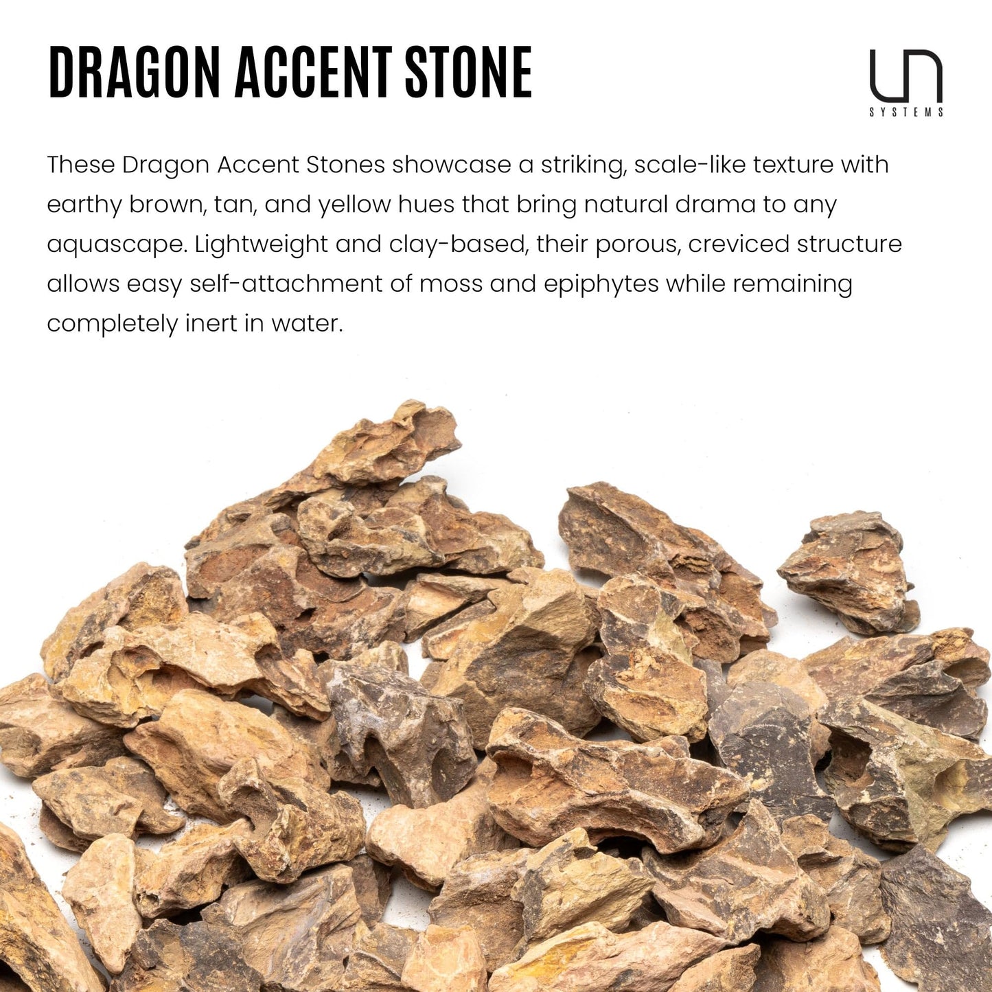 UNS Accent Stone - Aquascaping Hardscape for Freshwater Aquarium Aquascape - Shrimp, Turtle, Betta Fish Tank Decoration - Yellow Red Small Rock for Terrariums & Vivariums - Dragon Stone Ohko, 2.2 lb