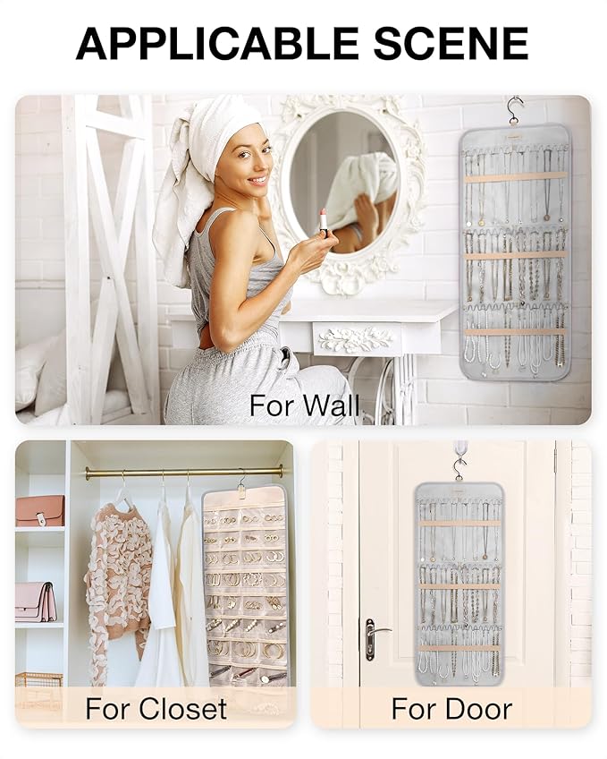 BAGSMART Hanging Jewelry Organizer Storage Roll