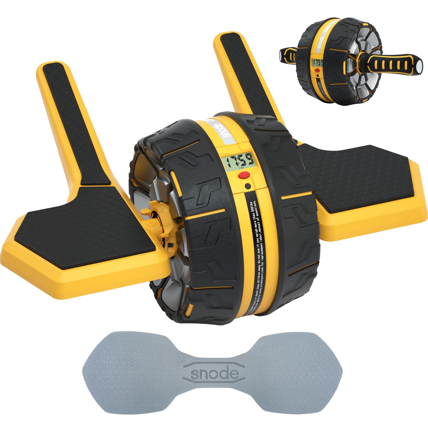 SNODE Ab Roller Wheel with Elbow Support, 3 Levels Resist, Dual Mode, Ab Wheel for Core Workout, Automatic Rebound Sytem,Spring Steel Sheet