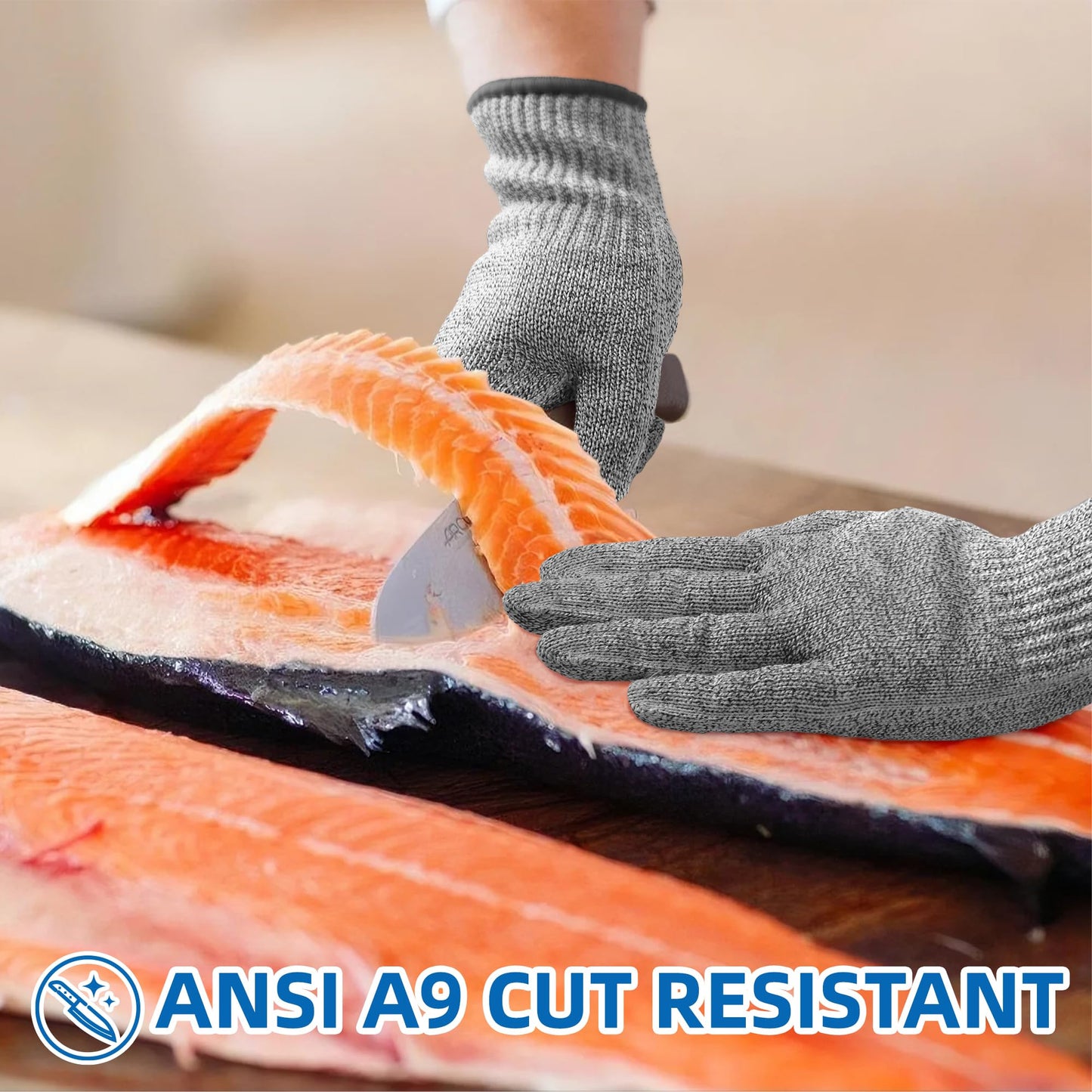 Schwer SlicePro ANSI A9 Cut Resistant Gloves, Food Grade Reliable Cutting Gloves, Mandoline Gloves for Kitchen Meat Cutting, Oyster Shucking, Fish Fillet Processing, Non-PFAS, PR1501-G, M