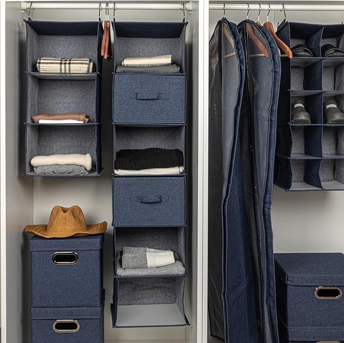 Household Essentials Hanging Cotton Blend Closet Organizer