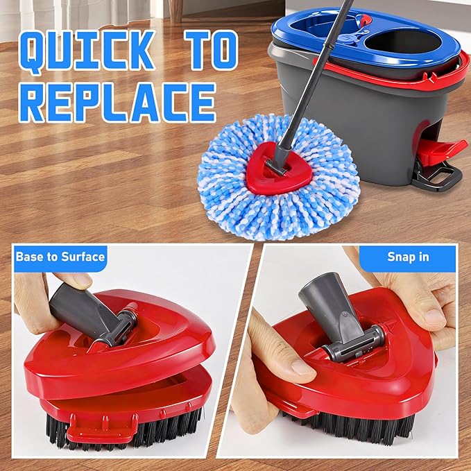 7 Pack Spin Mop Head for O-Ceda RinseClean 2 Tank System, 4 Triangle Microfiber