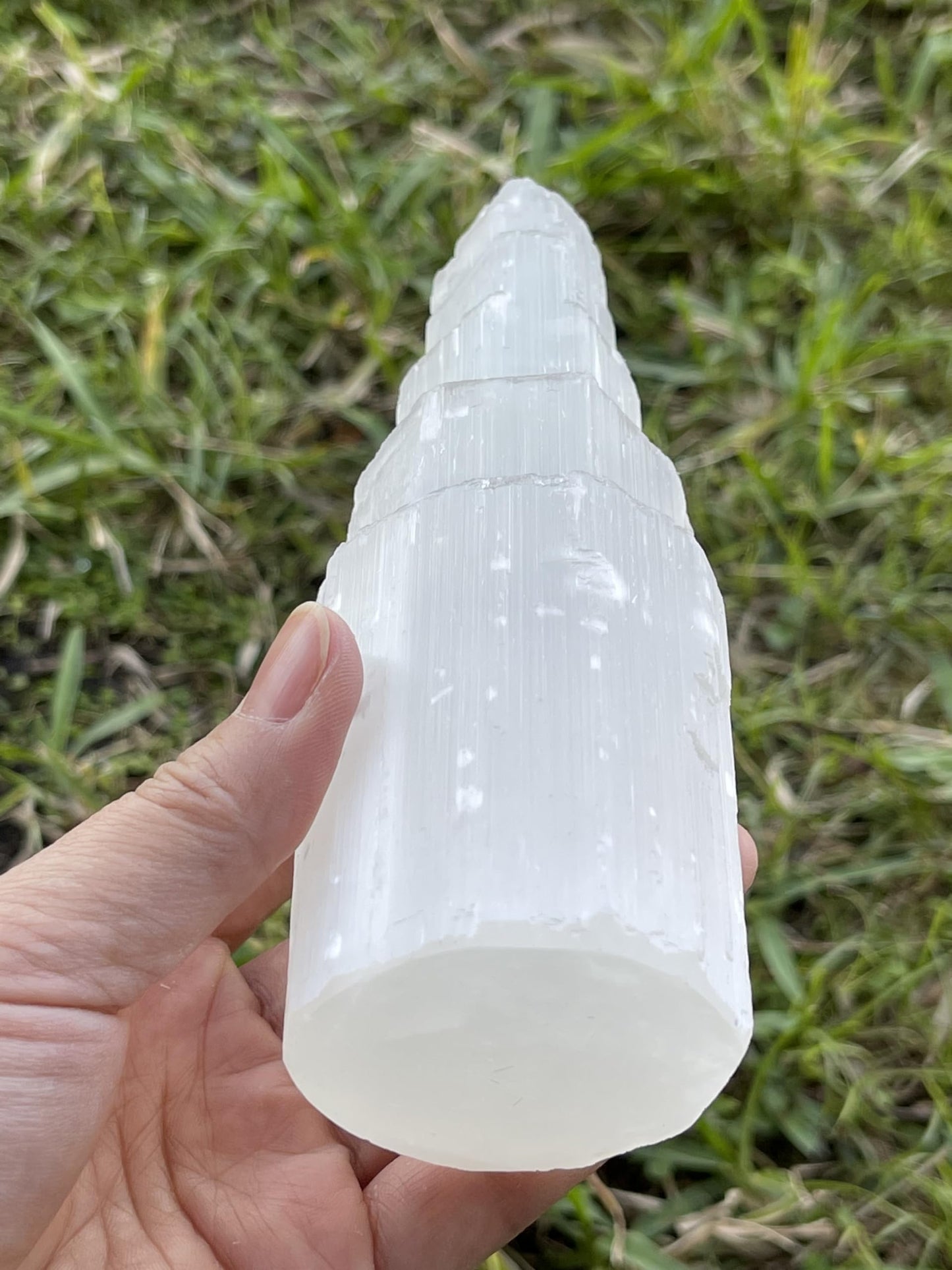 GAF TREASURES Large Selenite Skyscraper Tower 6" Tall, Selenite Skyscraper, Selenite Point, Gypsum Crystal, Healing Crystals (6")