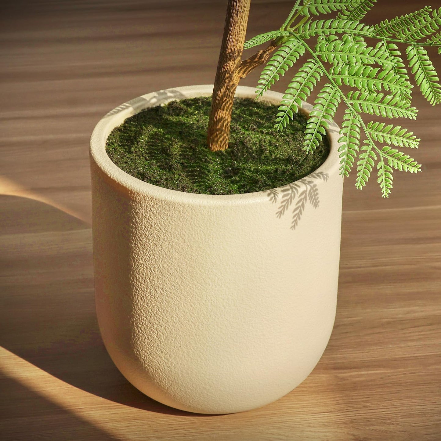 VeriNatural Artificial Jacaranda Tree 7FT Tall,Faux Plants Indoor – Lifelike Adjustable Branches Fake Trees with White Planter for Living Room, Bedroom, Office,Home Decor