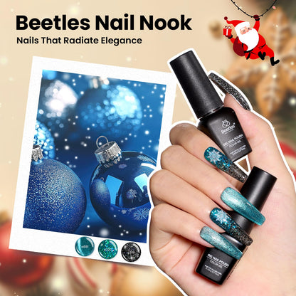 Beetles Gel Nail Polish Gift Set– Christmas Kaleidoscope 100 Vibrant Colors with Base & Top Coats Glitter Matte Glossy Finishes Cat Eye Pearl Nail Polish Nail Art Gift for Women Salon Home DIY Use