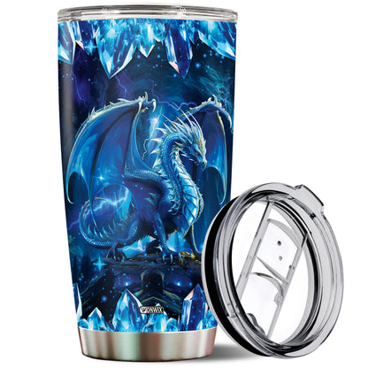 WONWIX Blue Dragon Tumbler Gifts for Women Girls Daughter Coffee Cup 20oz Stainless Steel Insulated with Lid Water Bottle Travel Mug Gift for Dragon Lover Christmas Birthday Mothers Day Valentines