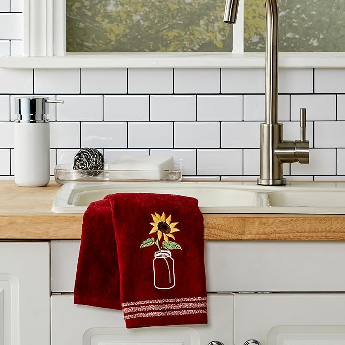 SKL Home by Saturday Knight Ltd. Sunflower In Jar 2 Pc Hand Towel Set