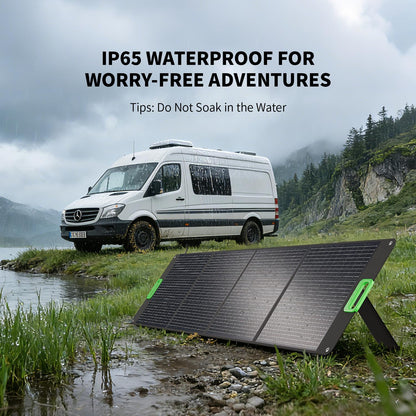 200W Portable Solar Panel Charger with 4 Kickstands, IP65 Waterproof Foldable Solar Charger Kit with DC XT60 & Anderson Outputs for Power Stations, Outdoor RV Camping, and Emergency Blackout
