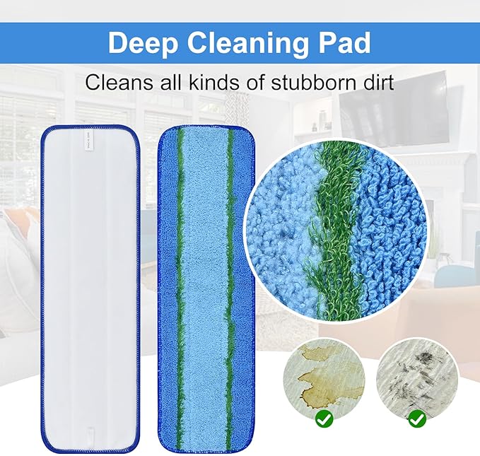 8 Pack Microfiber Cleaning Pad for Bona Mop Hardwood & Hard Surface Floors Dry