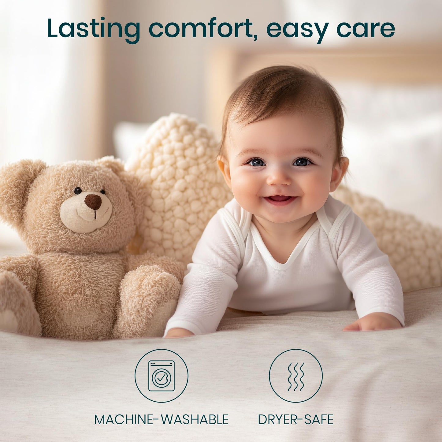 Tutti Bambini CoZee Crib Fitted Sheets (2 Pack) - Grey/Cloud 100% Cotton Sheets - For CoZee Bedside Crib