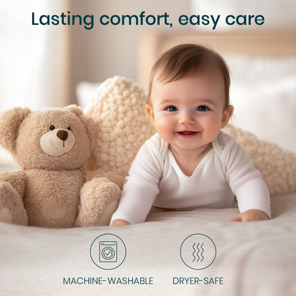 Tutti Bambini CoZee Crib Fitted Sheets (2 Pack) - Grey/Cloud 100% Cotton Sheets - For CoZee Bedside Crib