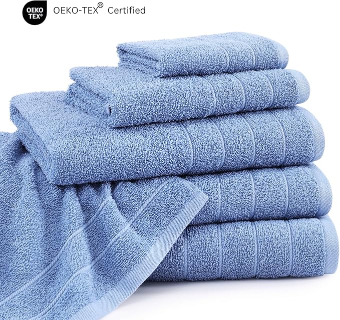 Casa Platino 100% Cotton Bathroom Towels Set – 24 Pc Family Pack – Soft &
