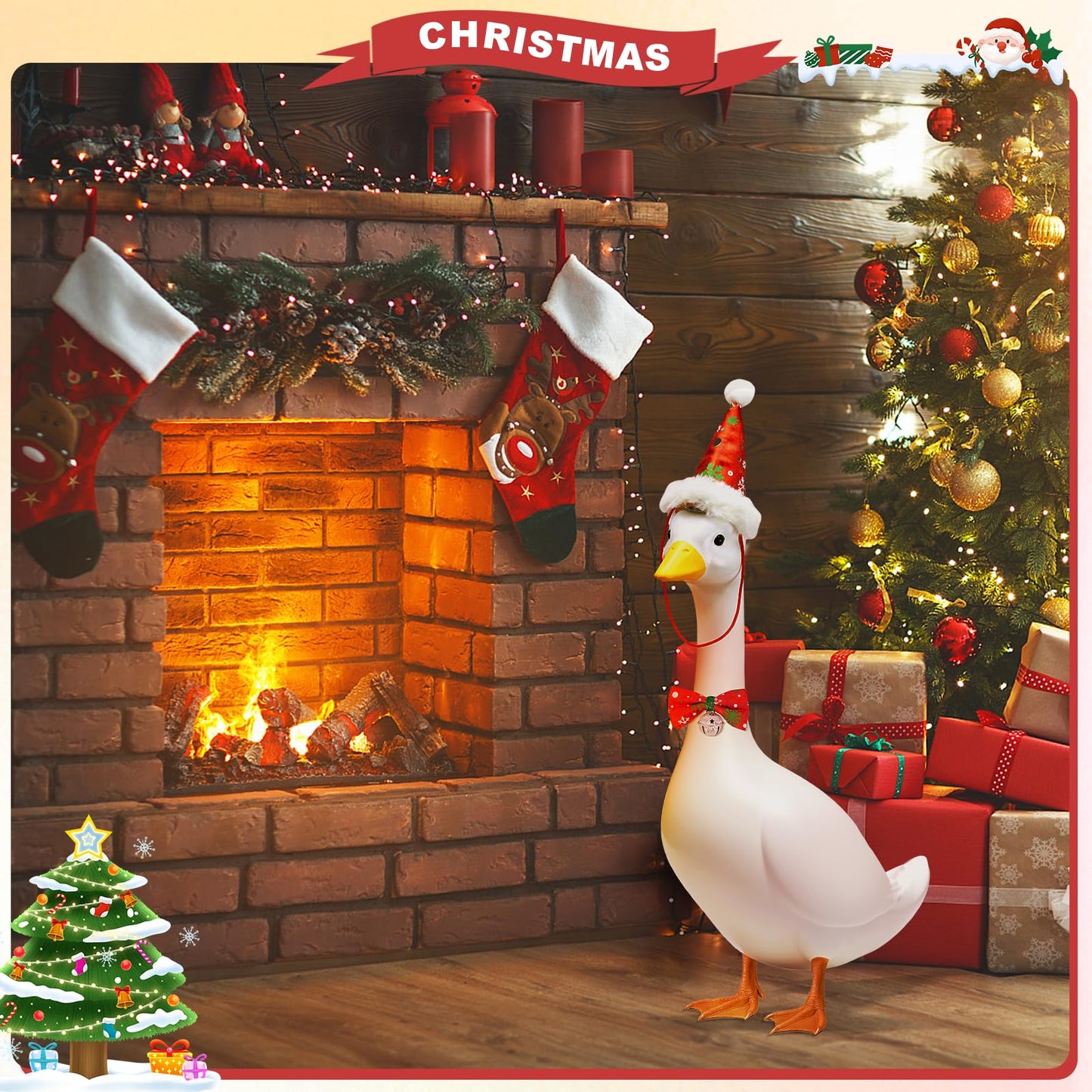 8 Set Holiday Porch Goose Outfits for 17/19/23" Plastic Lawn Goose - 4th of July, Summer, Thanksgiving, Valentines, St. Patricks, Easter Clothes - Patio Yard Garden Decor with Hat and Bow Tie