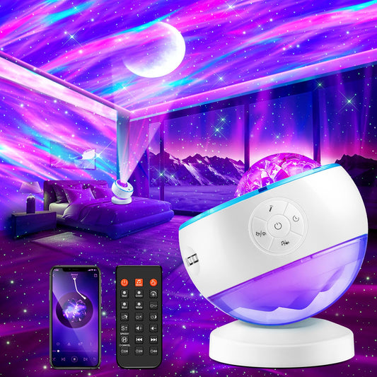 One Fire Galaxy Projector Star Projector, 16 Colour Moon Galaxy Light, 15 White Noise Machine | Bluetooth Northern Lights, Remote Aurora Sensory Light, Gifts Girl Room Decor Led Lights for Bedroom