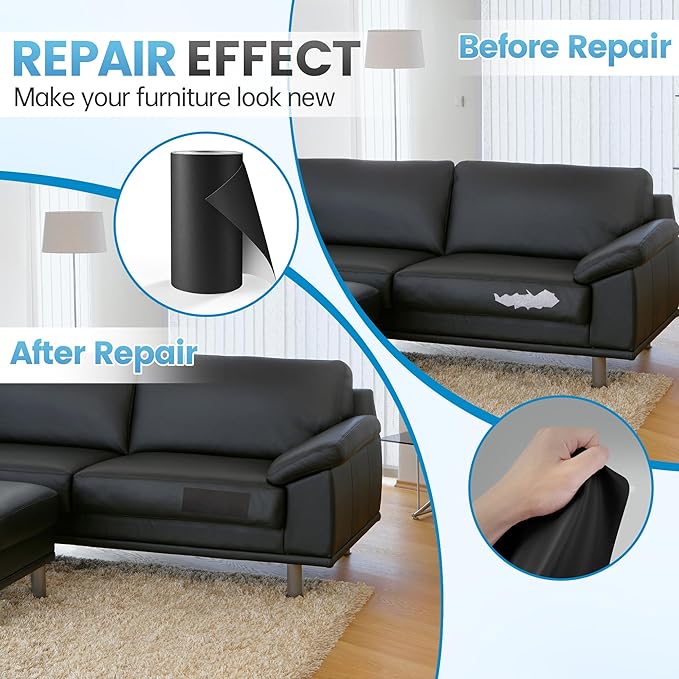 Leather Repair Patch Tape Kit, Vinyl Leather Repair Kit