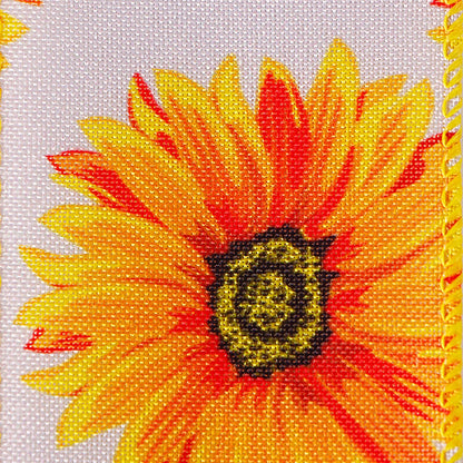Sunflower Printing Burlap Wreaths Bows Flower Wreath Bows for Christmas Tree Topper Door Ornament Window Ornaments