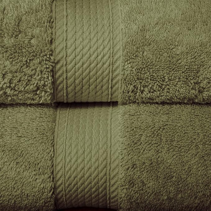 Superior Egyptian Cotton Solid Towel Set, Washcloths 13” x 13”, Hand Towels 20”