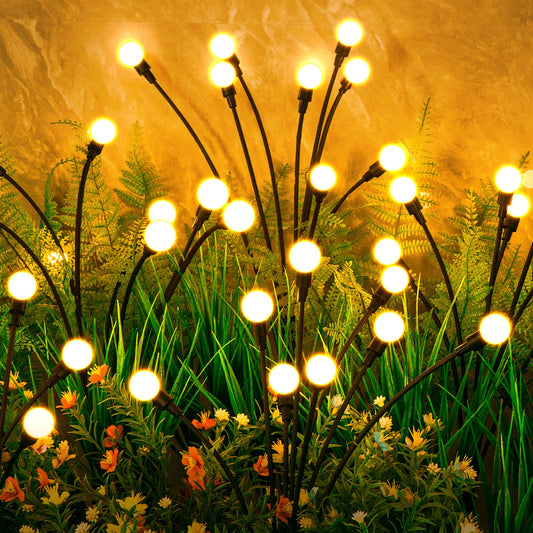 ASMAD Solar Lights Outdoor(8-Pack, 64 LEDs), Solar Garden Lights, Outdoor Decorations, Firefly Light for Patio Decor, Big Bulb, Unique Gifts for Women, Gifts for Grandma