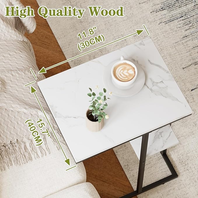 C Shaped End Side Table, Couch Sofa Table