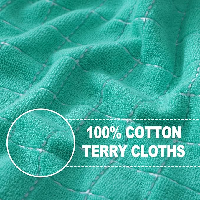 Homaxy 100% Cotton Terry Kitchen Towels, Checkered Designed, Soft and Super